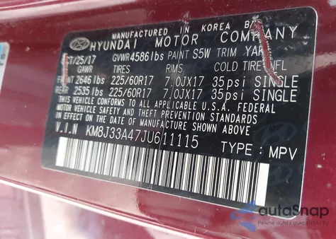 2018 Hyundai Tucson Sel из США, поврежденный, VIN KM8J33A47JU611115